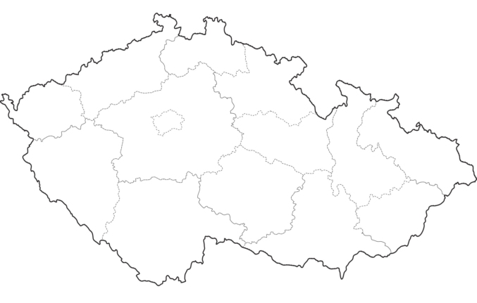 Základní slepá mapa Česka