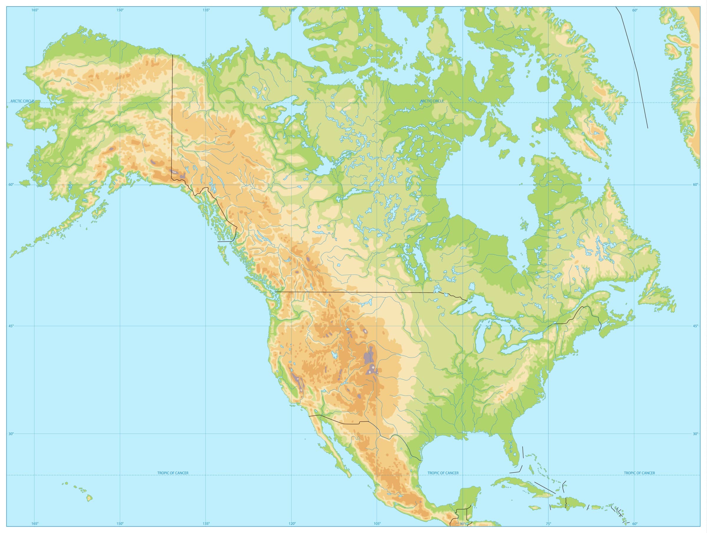 Geograficka Mapa Ameriky